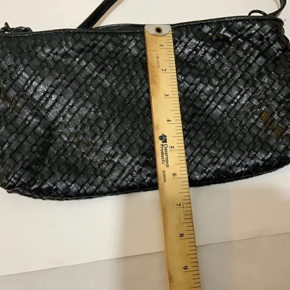 Elliot Lucca Braided Leather Small Shoulder Bag Purse